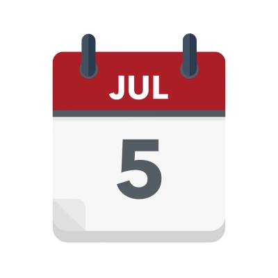 Calendar icon showing 5th July
