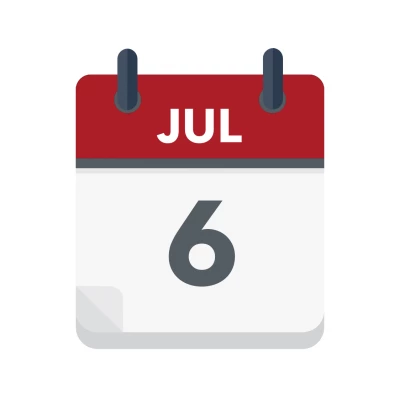 Calendar icon showing 6th July