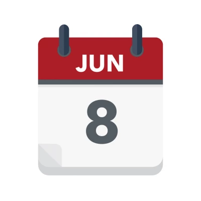 Calendar icon showing 8th June