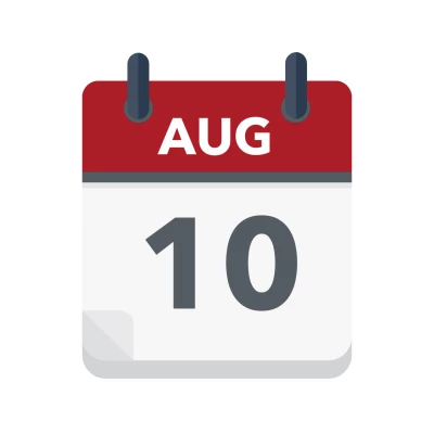 Calendar icon showing 10th August