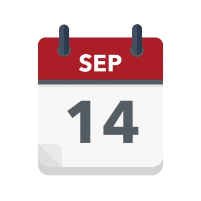 Calendar icon showing 14th September