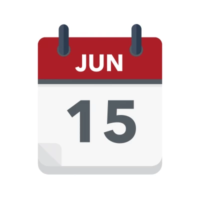 Calendar icon showing 15th June