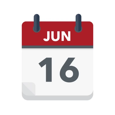 Calendar icon showing 16th June