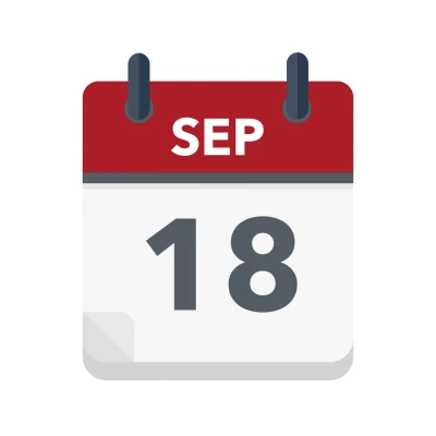 Calendar icon showing 18th September
