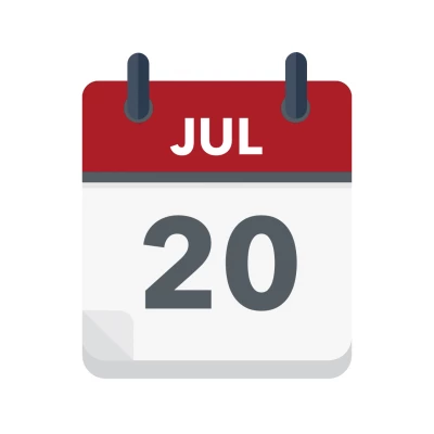 Calendar icon showing 20th July
