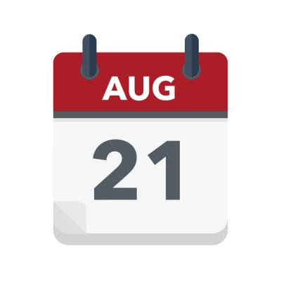 Calendar icon showing 21st August