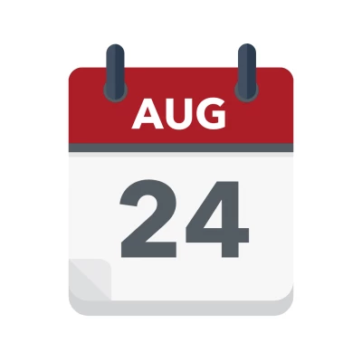 Calendar icon showing 24th August