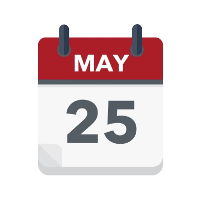 Calendar icon showing 25th May