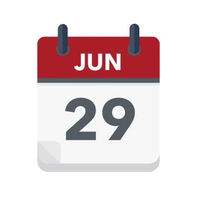 Calendar icon showing 29th June