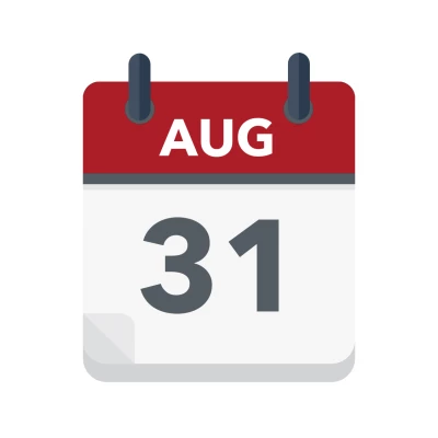 Calendar icon showing 31st August